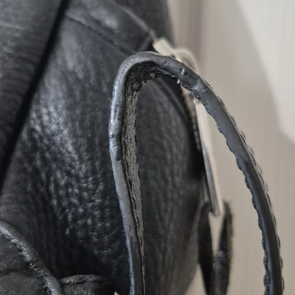 Rebecca Minkoff Julian Backpack Black Pebbled Leather Center Zip Restored